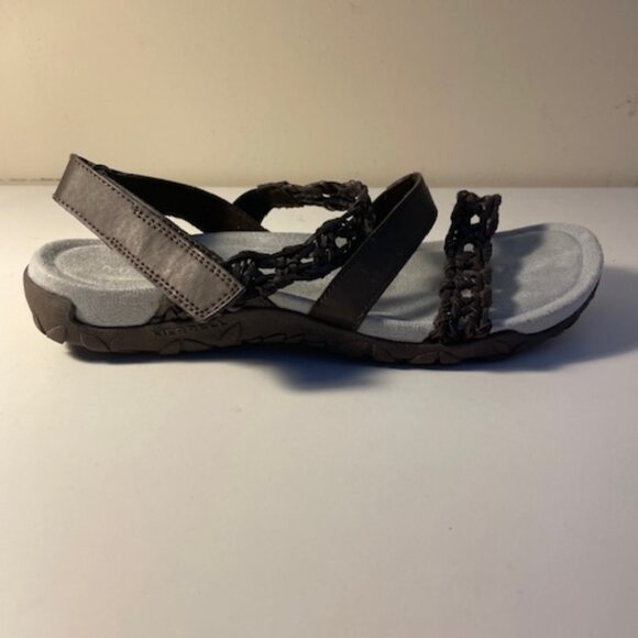 Merrell Sandals Womens 8 Terran Braid Slingback Strappy Espresso Brown Size 7New - Picture 3 of 5